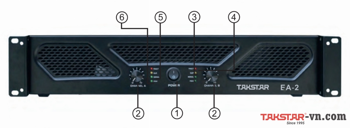 Hướng dẫn kết nối, sử dụng amply 2 kênh 2x220W takstar EA-2